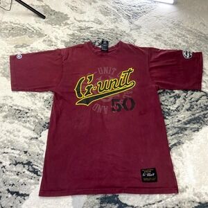 Vintage Y2K G-Unit T Shirt Men M Maroon Graphic Heavy Weight Embroidered Logo